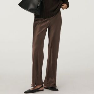 Anthropologie Brown Satin Pants